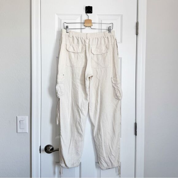 Anthropologie Linen Relaxed Cargo Pants Slouchy Utility Boho Lagenlook Baggy XS - Picture 9 of 16